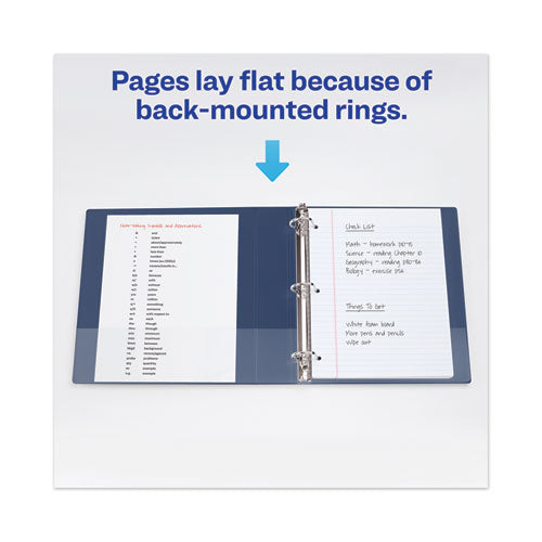 Heavy-duty View Binder With Durahinge And Locking One Touch Ezd Rings, 3 Rings, 3" Capacity, 11 X 8.5, Navy Blue