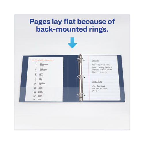 Heavy-duty View Binder With Durahinge And Locking One Touch Ezd Rings, 3 Rings, 5" Capacity, 11 X 8.5, Navy Blue