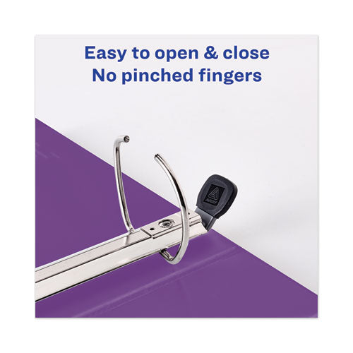 Heavy-duty View Binder With Durahinge And Locking One Touch Ezd Rings, 3 Rings, 3" Capacity, 11 X 8.5, Purple