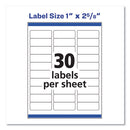 Easy Peel White Address Labels W/ Sure Feed Technology, Inkjet Printers, 1 X 2.63, White, 30/sheet, 25 Sheets/pack