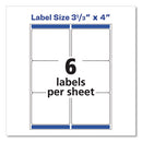 Shipping Labels W/ Trueblock Technology, Inkjet Printers, 3.33 X 4, White, 6/sheet, 25 Sheets/pack