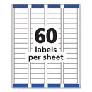 Easy Peel White Address Labels W/ Sure Feed Technology, Inkjet Printers, 0.66 X 1.75, White, 60/sheet, 25 Sheets/pack