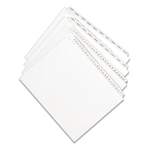 Preprinted Legal Exhibit Side Tab Index Dividers, Allstate Style, 26-tab, J, 11 X 8.5, White, 25/pack