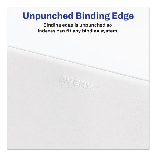 Preprinted Legal Exhibit Side Tab Index Dividers, Allstate Style, 26-tab, V, 11 X 8.5, White, 25/pack