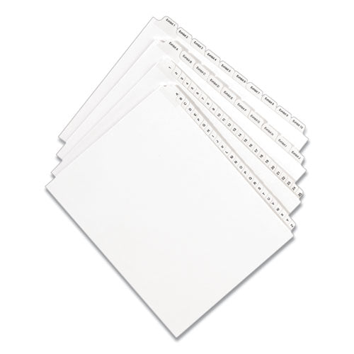 Preprinted Legal Exhibit Side Tab Index Dividers, Allstate Style, 10-tab, 2, 11 X 8.5, White, 25/pack
