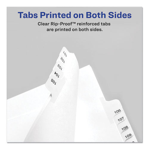Preprinted Legal Exhibit Side Tab Index Dividers, Allstate Style, 10-tab, 4, 11 X 8.5, White, 25/pack