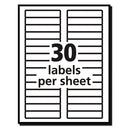 Permanent Trueblock File Folder Labels With Sure Feed Technology, 0.66 X 3.44, White, 30/sheet, 25 Sheets/pack
