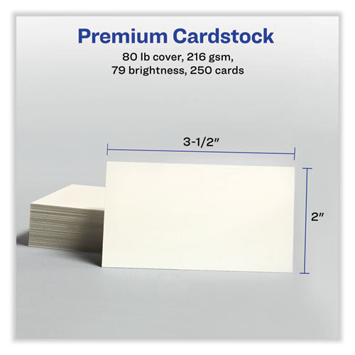 Printable Microperforated Business Cards W/sure Feed Technology, Inkjet, 2 X 3.5, Ivory, 250 Cards, 10/sheet, 25 Sheets/pack