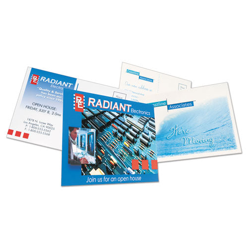 Printable Postcards, Inkjet, 85 Lb, 4 X 6, Matte White, 100 Cards, 2 Cards/sheet, 50 Sheets/box