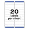 Easy Peel White Address Labels W/ Sure Feed Technology, Inkjet Printers, 1 X 4, White, 20/sheet, 100 Sheets/box