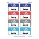 Flexible Adhesive Name Badge Labels, "hello", 3 3/8 X 2 1/3, Assorted, 120/pk