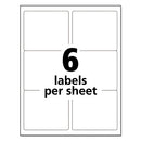 White Shipping Labels-bulk Packs, Inkjet/laser Printers, 3.33 X 4, White, 6/sheet, 250 Sheets/box