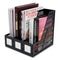 Literature File, Three Slots, 10 X 10 X 10.25, Black