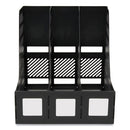 Literature File, Three Slots, 10 X 10 X 10.25, Black