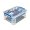 Super Stacker Divided Storage Box, 6 Sections, 10.38" X 14.25" X 6.5", Clear/blue