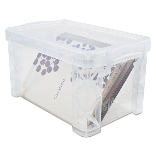 Super Stacker Storage Boxes, Holds 400 3 X 5 Cards, 6.25 X 3.88 X 3.5, Plastic, Clear