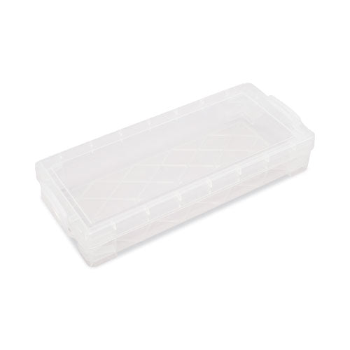 Super Stacker Pencil Box, Plastic, 8.25 X 3.75 X 1.5, Clear