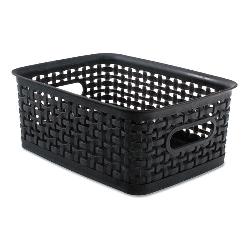 Weave Bins, 9.88 X 7.38 X 4, Black, 3/pack