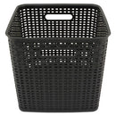 Plastic Weave Bin, Extra Large, 12.5" X 12.5" X 11.13", Black, 2/pack