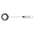 Deluxe Retractable Id Reel With Badge Holder, 24" Extension, Black, 12/box