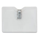 Security Id Badge Holders With Clip, Horizontal, Clear 3.5" X 3" Holder, 3.5" X 3" Insert, 50/box