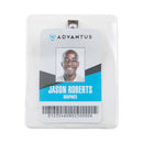 Id Badge Holders With Clip, Vertical, Clear 3.8" X 4.25" Holder, 3.13" X 3.75" Insert, 50/pack