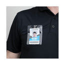 Id Badge Holders With Clip, Vertical, Clear 3.8" X 4.25" Holder, 3.13" X 3.75" Insert, 50/pack