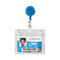 Translucent Retractable Id Card Reel, 30" Extension, Blue, 12/pack