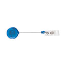 Translucent Retractable Id Card Reel, 30" Extension, Blue, 12/pack