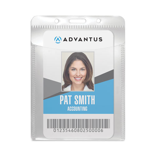 Pvc-free Badge Holders, Vertical, Clear 3.5" X 5.13" Holder, 3.13" X 4.13" Insert, 50/pack