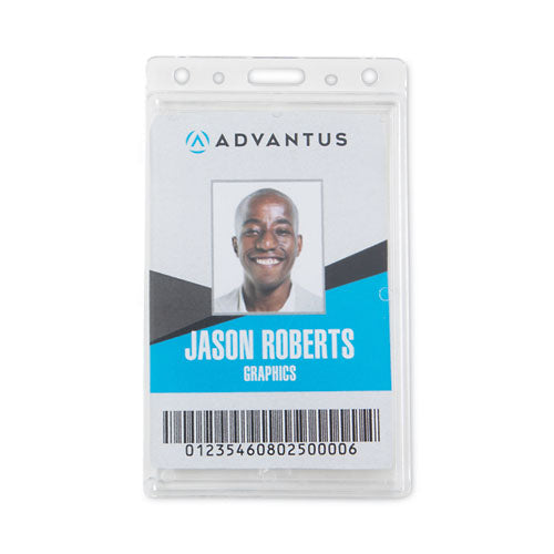 Frosted Two-card Rigid Badge Holders, Vertical, Frosted 2.5" X 4.13" Holder, 2.13" X 3.38" Insert, 25/box