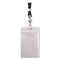 Resealable Id Badge Holders, J-hook And 36" Lanyard, Vertical, Frosted 3.68" X 5" Holder, 2.38" X 3.75" Insert, 20/pack