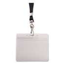 Resealable Id Badge Holders, J-hook And 36" Lanyard, Horizontal, Frosted 4.13" X 3.75" Holder, 3.88" X 2.63" Insert, 20/pack