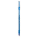 Round Stic Xtra Precision Ballpoint Pen, Stick, Fine 0.8 Mm, Blue Ink, Translucent Blue Barrel, Dozen