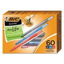 Round Stic Xtra Precision Ballpoint Pen Value Pack, Stick, Medium 1 Mm, Assorted Ink And Barrel Colors, 60/pack