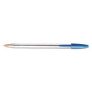 Cristal Xtra Smooth Ballpoint Pen, Stick, Medium 1 Mm, Blue Ink, Clear Barrel, Dozen