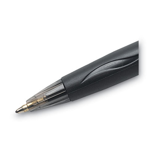 Glide Ballpoint Pen, Retractable, Medium 1 Mm, Black Ink, Black Barrel, Dozen