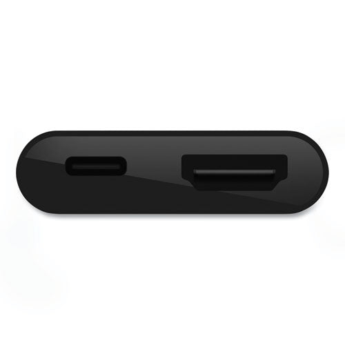 Usb-c To Hdmi + Charge Adapter, Hdmi/usb-c(f)/usb-c(m), 2.53", Black