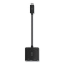 Usb-c To Hdmi + Charge Adapter, Hdmi/usb-c(f)/usb-c(m), 2.53", Black