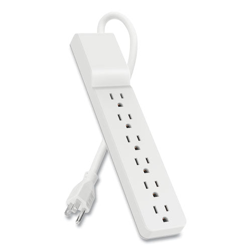 Home/office Surge Protector, 6 Ac Outlets, 6 Ft Cord, 720 J, White