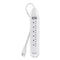 Power Strip, 6 Outlets, 12 Ft Cord, White