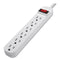 Power Strip, 6 Outlets, 3 Ft Cord, White