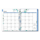 Lindley Weekly/monthly Planner, Lindley Floral Artwork, 11 X 8.5, White/blue/green Cover, 12-month (jan To Dec): 2024