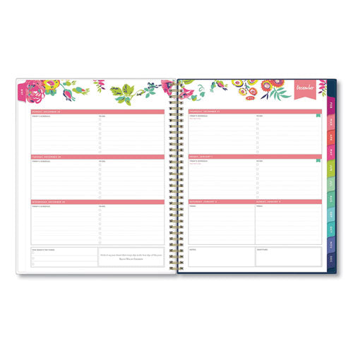 Day Designer Peyton Create-your-own Cover Weekly/monthly Planner, Floral Artwork, 11 X 8.5, Navy, 12-month (jan-dec): 2024