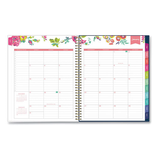 Day Designer Peyton Create-your-own Cover Weekly/monthly Planner, Floral Artwork, 11 X 8.5, Navy, 12-month (jan-dec): 2024