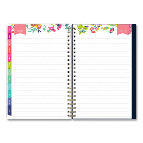 Day Designer Peyton Create-your-own Cover Weekly/monthly Planner, Floral Artwork, 8 X 5, Navy Cover, 12-month (jan-dec): 2024