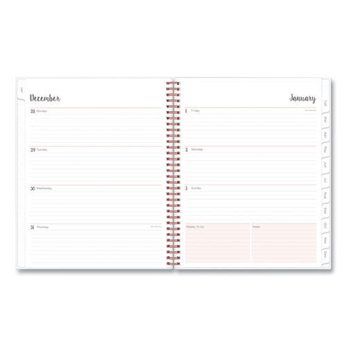 Joselyn Weekly/monthly Planner, Joselyn Floral Artwork, 11 X 8.5, Pink/peach/black Cover, 12-month (jan To Dec): 2024