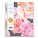 Joselyn Monthly Wirebound Planner, Joselyn Floral Artwork, 10 X 8, Pink/peach/black Cover, 12-month (jan To Dec): 2024