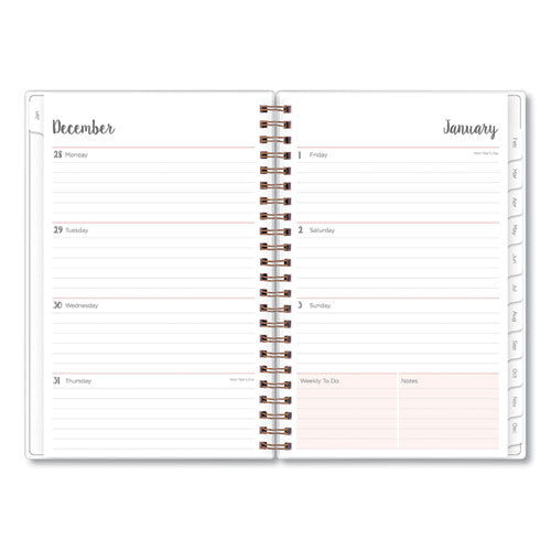 Joselyn Weekly/monthly Planner, Joselyn Floral Artwork, 8 X 5, Pink/peach/black Cover, 12-month (jan To Dec): 2024