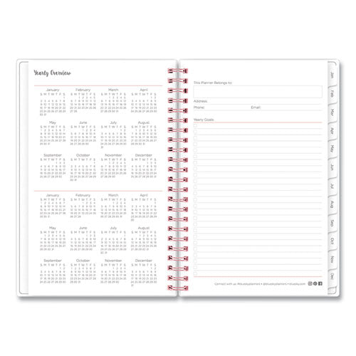 Joselyn Weekly/monthly Planner, Joselyn Floral Artwork, 8 X 5, Pink/peach/black Cover, 12-month (jan To Dec): 2024